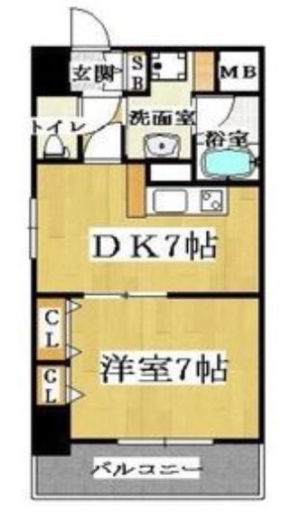 CITY SPIRE難波南(1DK/8階)の間取り写真