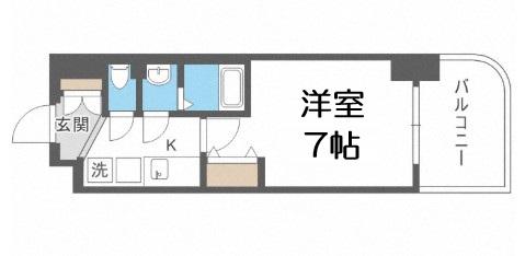 LUXE西長堀(1K/8階)の間取り写真