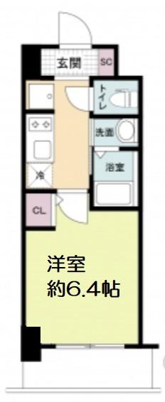 ジオエント福島野田(1K/1階)の間取り写真