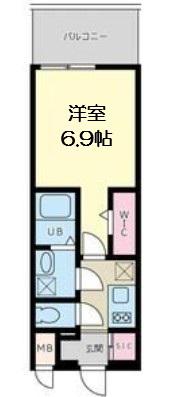 QUINTET NAMBA(1K/10階)の間取り写真