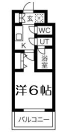 スプランディッド難波(1K/7階)の間取り写真