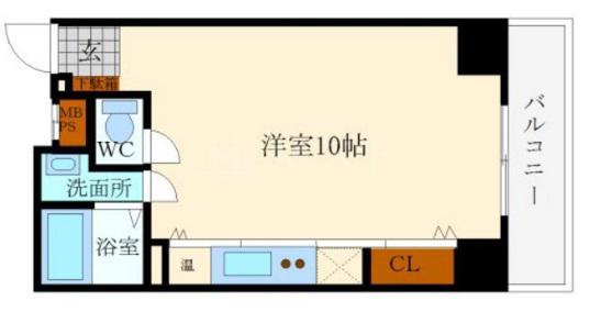 エルミタージュ難波南II(ワンルーム/6階)の間取り写真