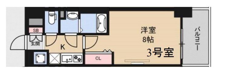 LUXE海老江Ⅱ(1K/10階)の間取り写真