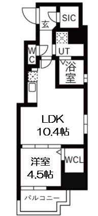 ミラージュパレス本町DEPART(1LDK/7階)の間取り写真