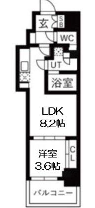 ミラージュパレス本町DEPART(1LDK/2階)の間取り写真