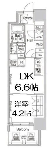 コンフォリア北堀江一丁目(1DK/6階)の間取り写真