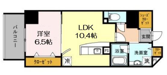 YS COURT東梅田(1LDK/10階)の間取り写真