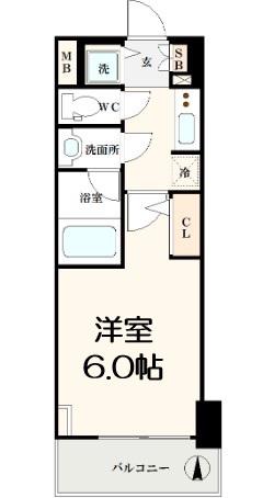 S-RESIDENCE南堀江(1K/8階)の間取り写真