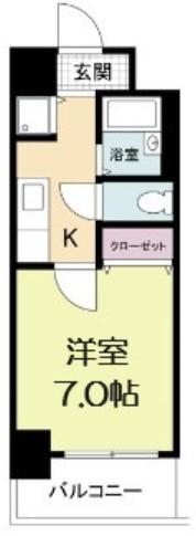 グラマシー心斎橋東(1K/5階)の間取り写真