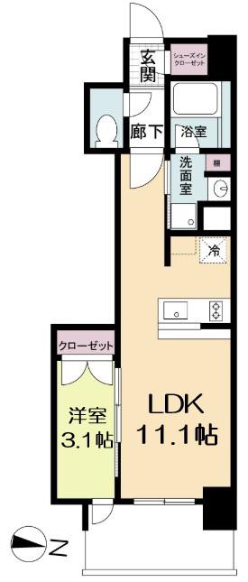 リビオメゾン新大阪(1LDK/13階)の間取り写真