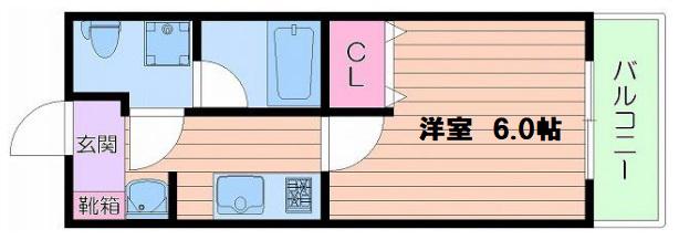 レオンコンフォート難波(1K/2階)の間取り写真