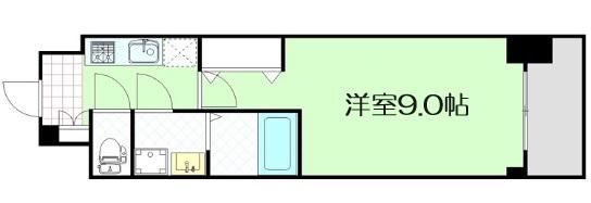 スプランディッド淀屋橋DUE(1K/13階)の間取り写真