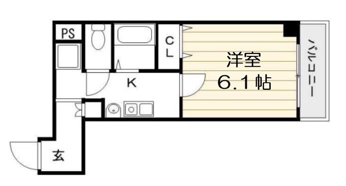 フィレンツェ船場南(1K/3階)の間取り写真