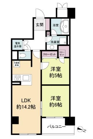 グレンパーク梅田北(2LDK/14階)の間取り写真