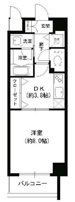LOISIR KUSUNOKI(1DK/3階)の間取り写真