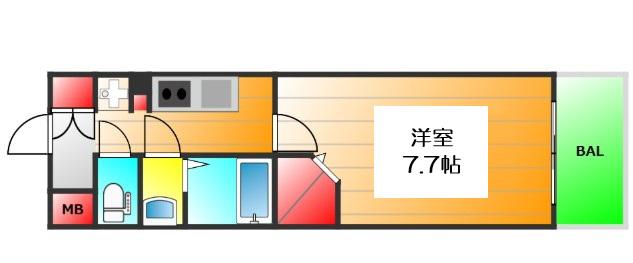 ALIVISドーム前(1K/10階)の間取り写真