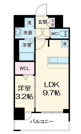 ミラージュパレス大阪ドームPROSPER(1LDK/3階)の間取り写真