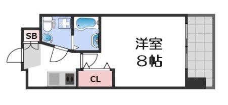 AFFLUENCE難波(ワンルーム/5階)の間取り写真