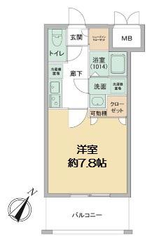 LIVE FLAT TSUKAMOTO(1K/2階)の間取り写真