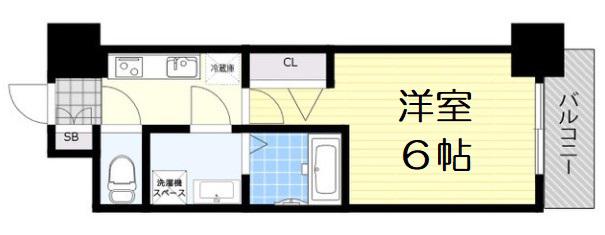 エスリード福島グレイス(1K/5階)の間取り写真
