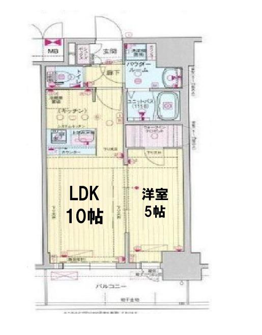 プレサンス大国町ラヴェニール(1LDK/15階)の間取り写真