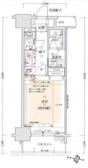 セレッソコート新大阪(1K/7階)の間取り写真
