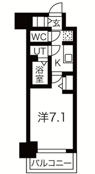 ファステート難波グランプリ(1K/3階)の間取り写真