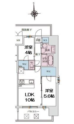 スプランディッド大阪イースト(2LDK/6階)の間取り写真