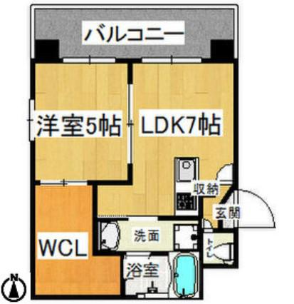 CITY SPIRE十三東(1LDK/2階)の間取り写真