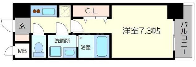 S-RESIDENCE三国ウエスト(1K/5階)の間取り写真