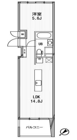 匠空KYOMACHIBORI(1LDK/4階)の間取り写真