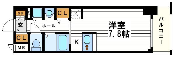 プレサンス本町リアルシティ(1K/10階)の間取り写真