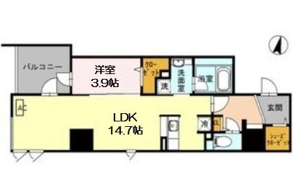 YS COURT東梅田(1LDK/9階)の間取り写真
