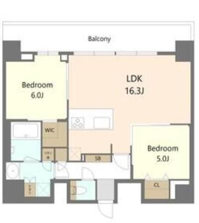 S-RESIDENCE松屋町ASENCE(2LDK/9階)の間取り写真