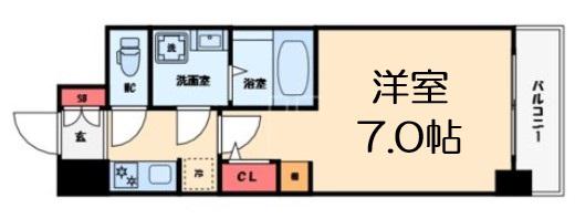S-RESIDENCE難波大国町TRES(1K/10階)の間取り写真
