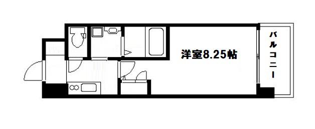 アーデン谷町(1K/9階)の間取り写真