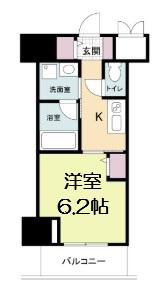 ドゥーエ立売堀(1K/15階)の間取り写真