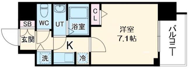 S-RESIDENCE天満GRACIS(1K/3階)の間取り写真