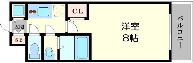 S-RESIDENCE福島GRANDE(1K/3階)の間取り写真