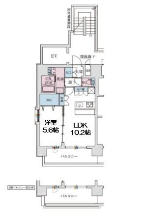 スプランディッド梅田ウエスト(1LDK/5階)の間取り写真