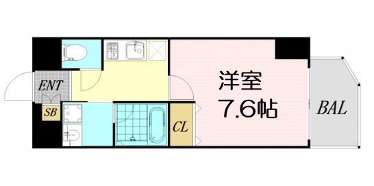ファーストフィオーレ大阪ウエスト(1K/4階)の間取り写真