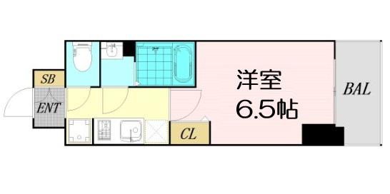 プレサンス DOMECITY コレーレ(1K/6階)の間取り写真