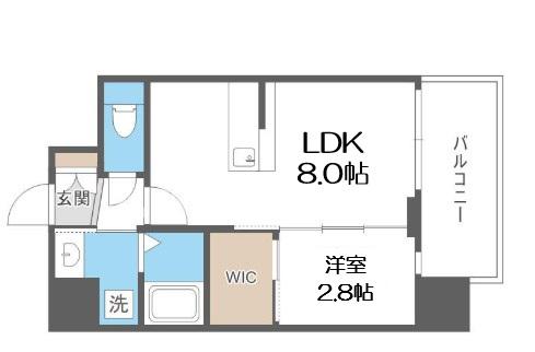 LIVECASA天満橋(1LDK/5階)の間取り写真