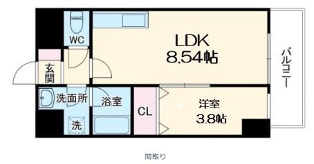 NINE RESIDENCE(1LDK/10階)の間取り写真