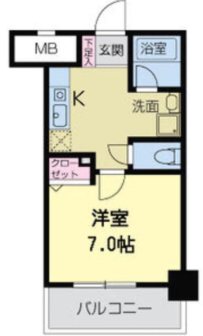 WILLDO難波WⅠ(1K/5階)の間取り写真