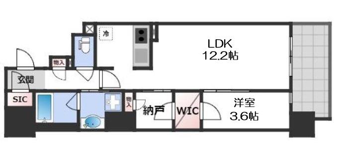 RJRプレシア南堀江(1SLDK/9階)の間取り写真