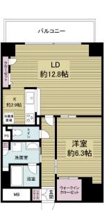 グランルージュ谷町六丁目(1LDK/4階)の間取り写真