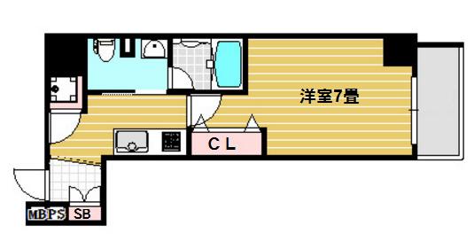 プリエールTAT江戸堀(1K/10階)の間取り写真