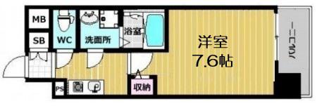 ジュネーゼグラン福島EBIE(1K/2階)の間取り写真