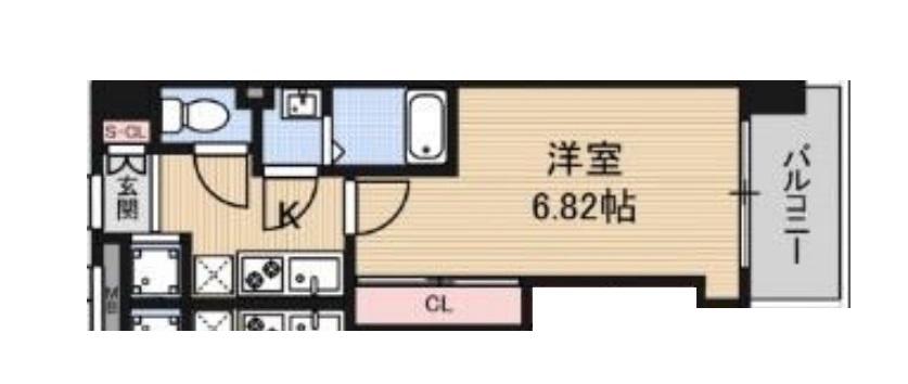 LUXE難波西Ⅱ(1K/15階)の間取り写真